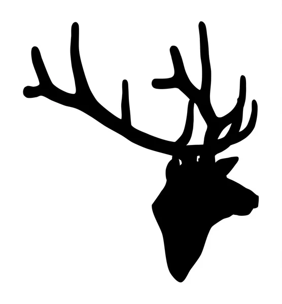 Silueta de cabeza de ciervo — Archivo Imágenes Vectoriales
