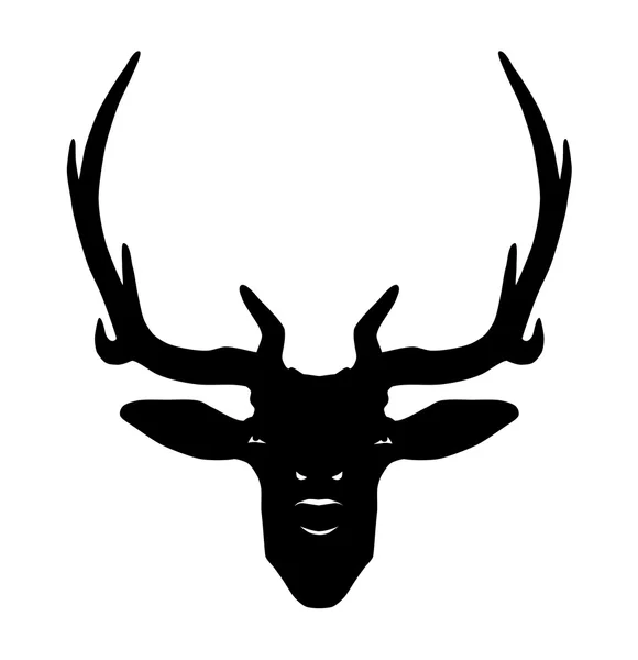 Silhouette tête de cerf — Image vectorielle