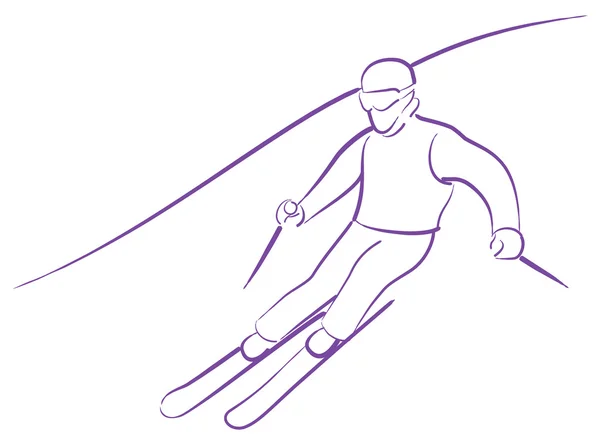 競技スキーの男 — ストックベクタ