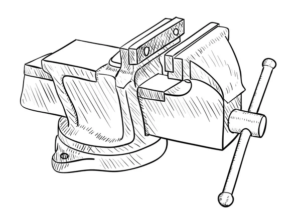 Schraubstock, Handwerkzeug — Stockvektor