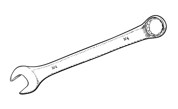 Schraubenschlüssel isoliert auf weiß — Stockvektor