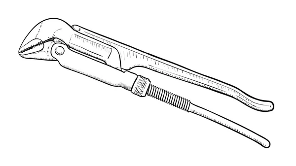 Illustrazione pinze idrauliche — Vettoriale Stock