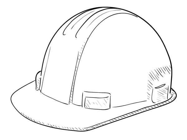 Costruzione Hard Hat Disegno — Vettoriale Stock