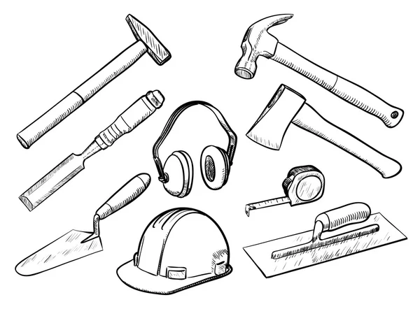 Sammlung von Handwerkzeugen — Stockvektor