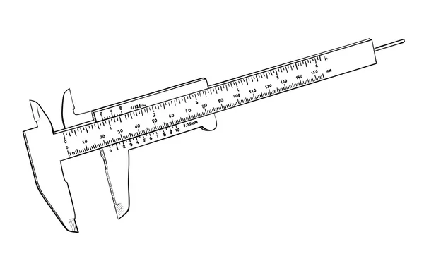 Pinza Vernier isolata su bianco — Vettoriale Stock