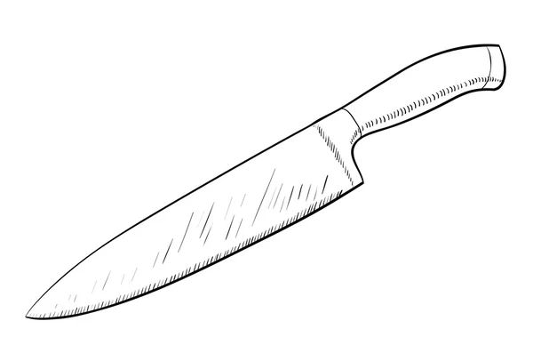 Kitchen Knife. Line art — Stock Vector