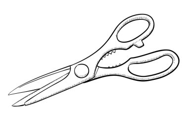 Mutfak makası illüstrasyon