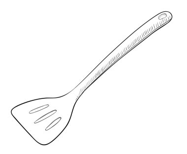 Oluklu servis spatula