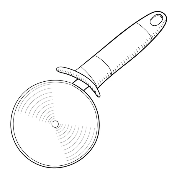 Ilustración del cortador de pizza — Vector de stock