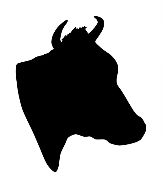 Silhouette tête de vache — Image vectorielle