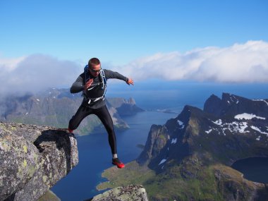 Lofoten Norveç'te hiking
