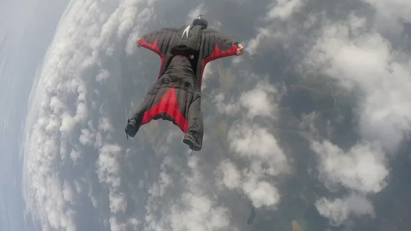 Wingsuit skydiving in Norway — Stock Photo, Image