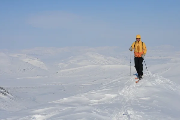 Skidåkning i Svalbard Norge — Stockfoto