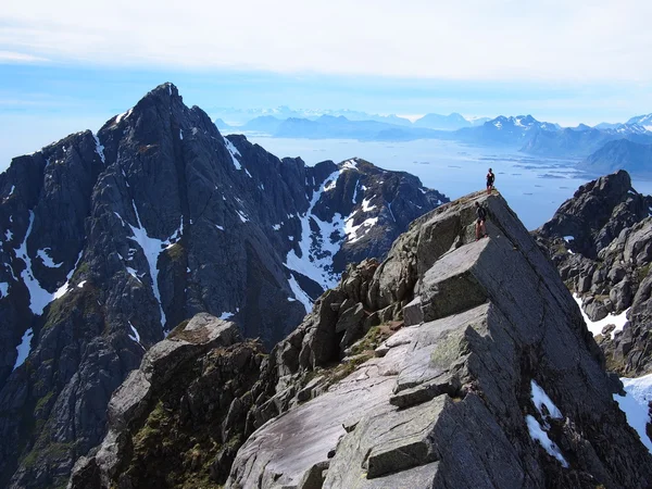 Lofoten Norveç'te hiking — Stok fotoğraf