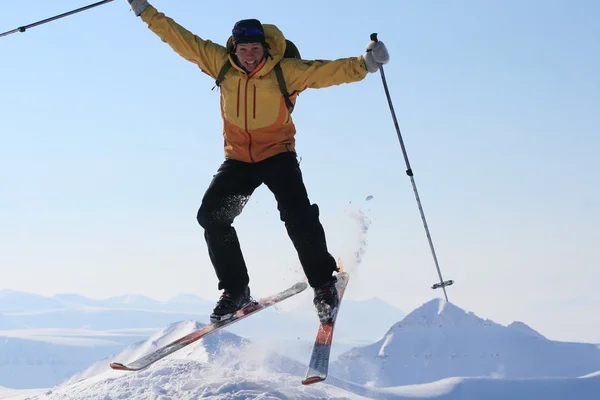 スキー遠征スバールバル、ノルウェー — ストック写真