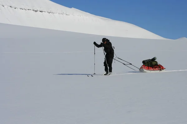 스키 탐험 스발바르, 노르웨이 — 스톡 사진