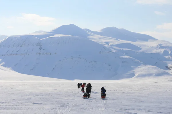 Лыжная экспедиция Шпицберген, Норвегия — стоковое фото