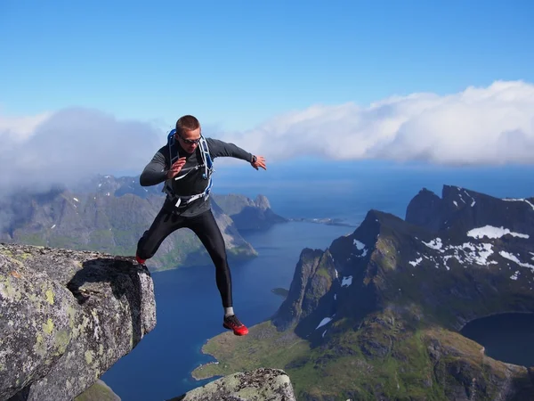 Caminhadas em Lofoten Noruega — Fotografia de Stock