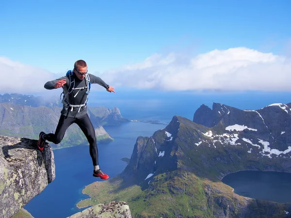 Caminhadas em Lofoten Noruega — Fotografia de Stock