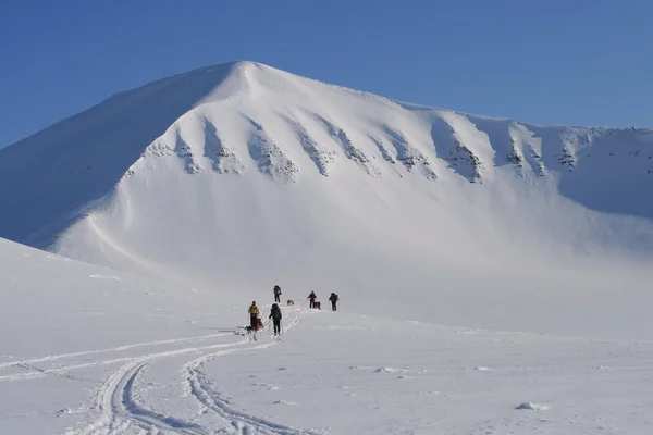 Expedición de esquí Svalbard, Noruega — Foto de Stock