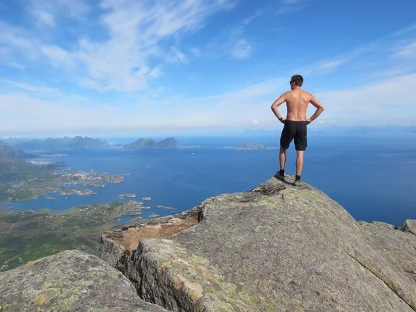 Caminhadas em Lofoten Noruega — Fotografia de Stock