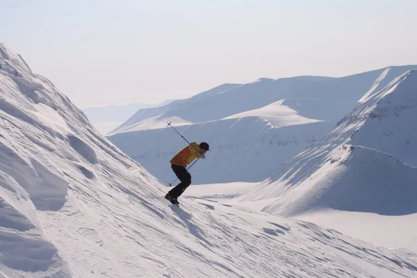 Na nartach wyprawy Svalbard, Norwegia Zdjęcia Stockowe bez tantiem