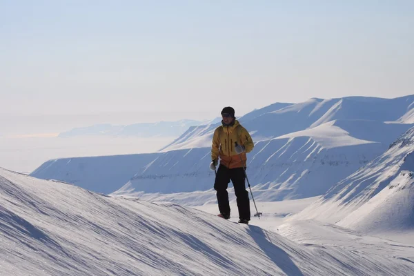 Expedición de esquí Svalbard, Noruega Imagen De Stock