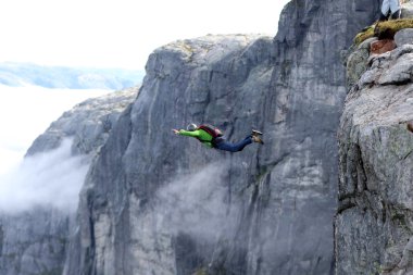 Basejumper in Norway clipart