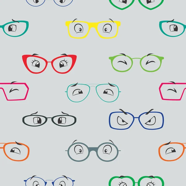 Vector Gafas Colores Con Ojos Accesorios Rayas Patrón Sin Costuras — Archivo Imágenes Vectoriales