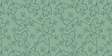 Klasik çizgi yaprağı siluetleri vektörsüz kalıp arka plan. Kumaş, tekstil baskısı, ambalaj, hediye paketi, duvar kağıdı için harika. Yüzey deseni tasarımı.