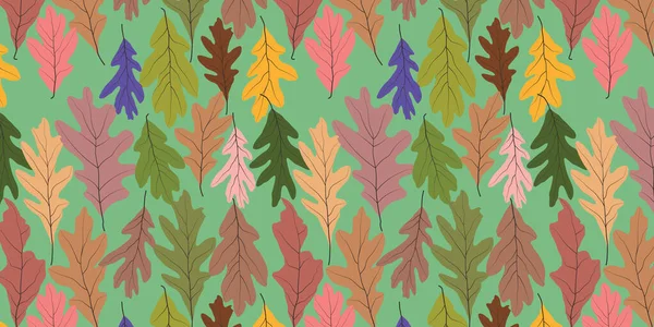 Vintage Colorful Leaves Vector Seamless Pattern Background Great Fabric Textile — Stock Vector