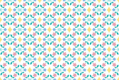 Sakura Modern Geometric Flower Fabric Seamless Patterns. Pastel Flower Background Textile Vector Illustration.