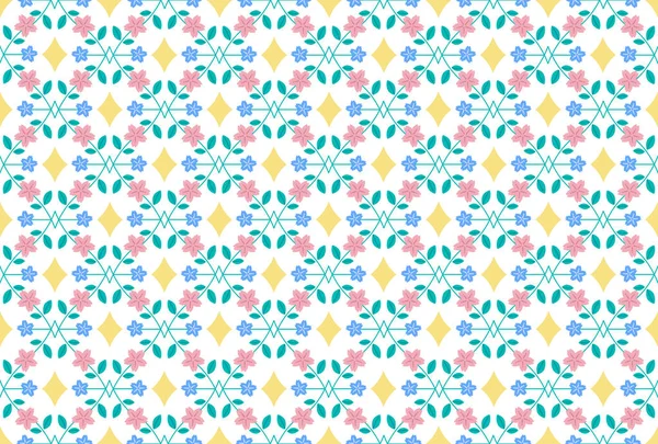 Sakura Modern Geometric Flower Fabric Seamless Patterns Pastel Flower Background — Image vectorielle