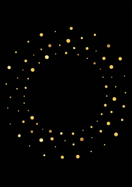 Golden Confetti Isolated Vector Black Background Falling Glow Card Yellow — Stock Photo, Image