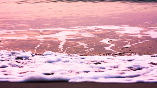 Bubbles Golden Beach Ocean Water Morning Thailand Beaches — Stock Photo, Image