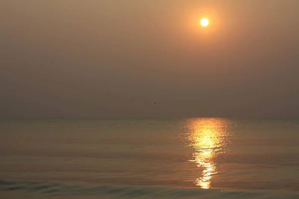 Nap Felkel Nap Süt Reggeli Tenger Cha Beach Thaiföld — Stock Fotó