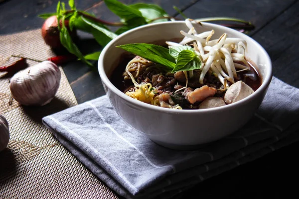 Thai Noodle Pork Street Food Commonly Sold Thailand Also Known — Stock Photo, Image