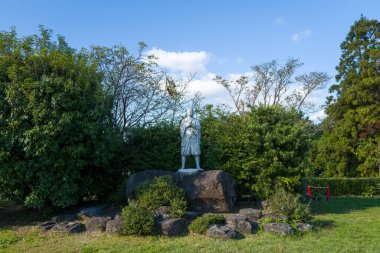 Hara Kalesi 'nin Hara, Japonya, Kyushu, Nagasaki' deki heykeli. Yazın güneşli bir günde..