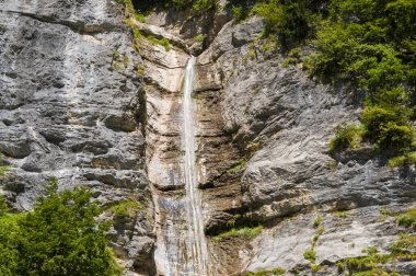 Avrupa 'da, Fransa' da, Auvergne-Rhone-Alpes 'te, Haute-Savoie' de, Sixt-Fer-a-Cheval 'de, yazın, güneşli bir günde.