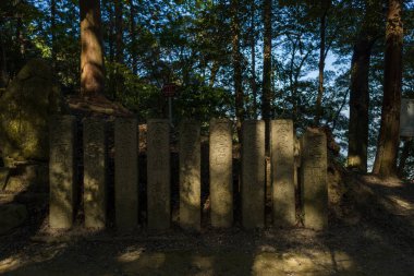Japonya 'nın Himeji eyaletindeki Shosha Dağı yakınlarındaki Engyoji' de bulunan sakin bir ormanda, üzerinde yazıtlar kazınmış dikey taşlar serisi bulunuyor. Benekli güneş ışığı ve derin gölgeler uzun ağaçlar arasında huzurlu ve düşünceli bir hava yaratır..