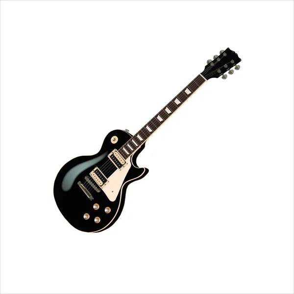 Preto Clássico Guitarra Elétrica — Vetor de Stock