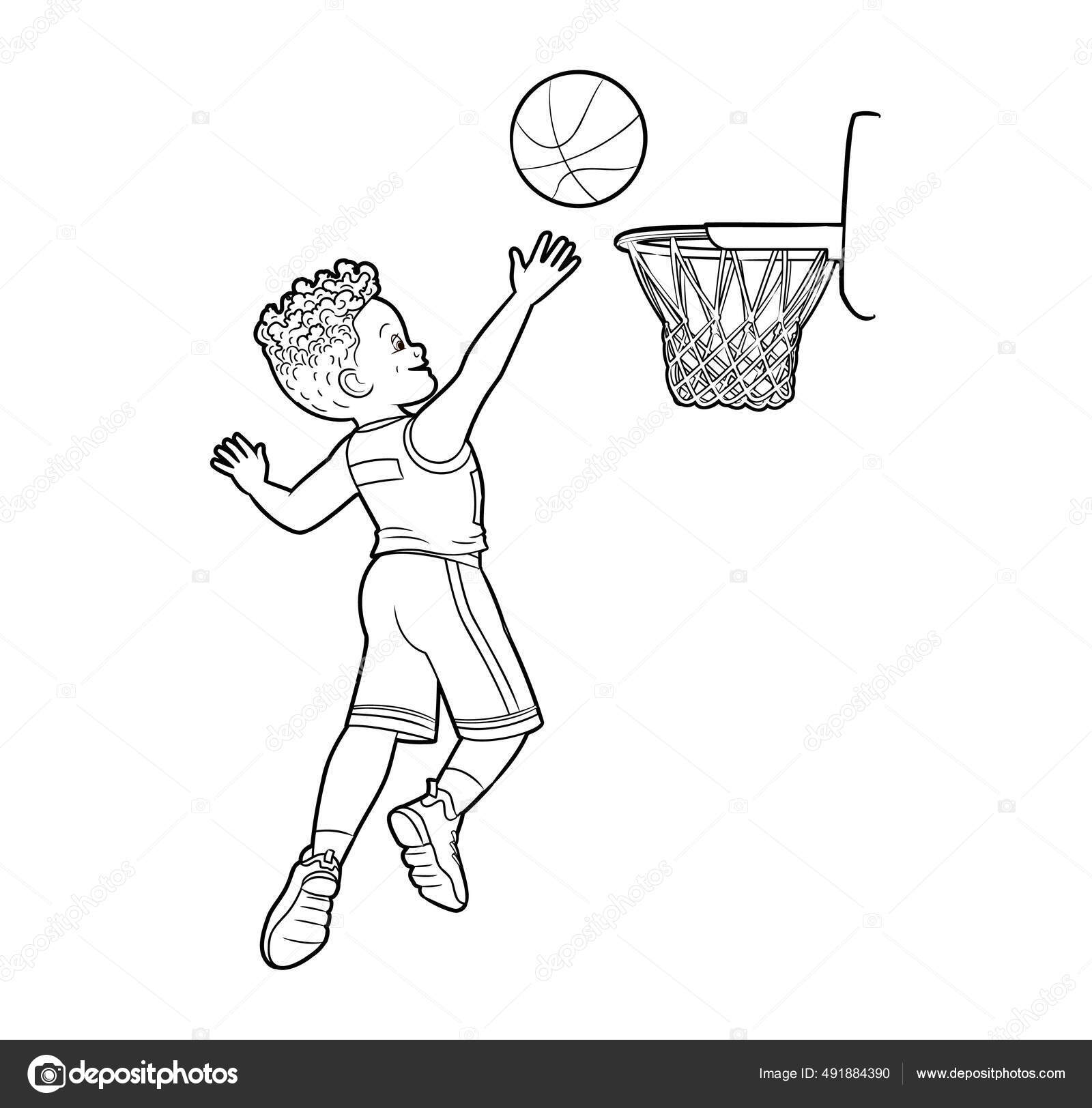 Desenho de Bola de Basquetebol para colorir