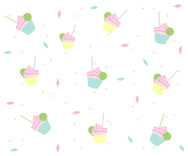 Pastel renkte ve keklerle nefis bir desen.