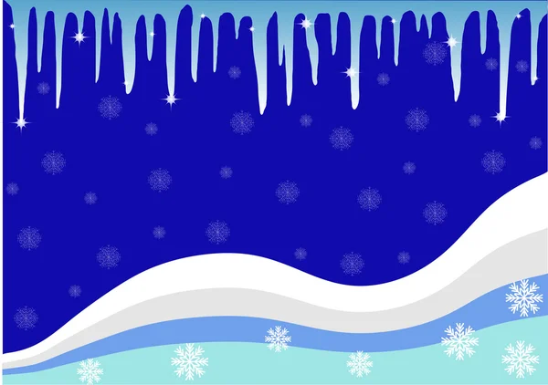 つららと雪と冬の背景 — ストックベクタ