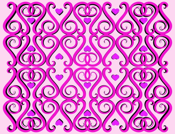 O padrão abstrato rosa com corações —  Vetores de Stock