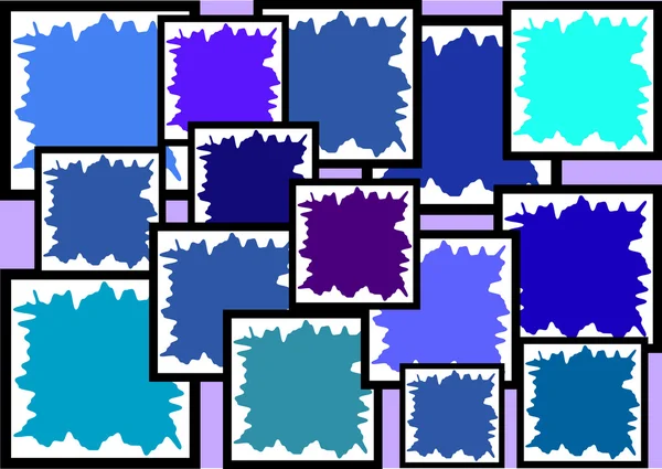 Abstraktní pozadí s modrými skvrnami a čtverce — Stockový vektor