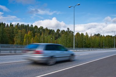 Fast moving car
