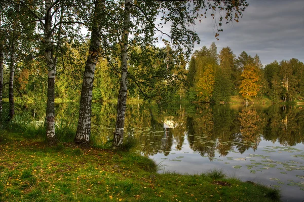 Imagem HDR da margem do lago — Fotografia de Stock