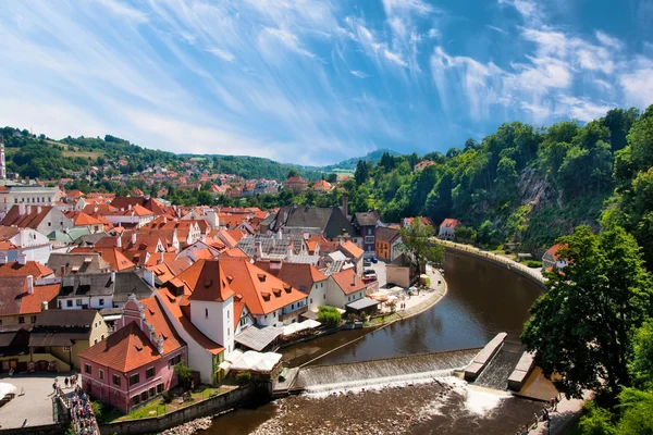 Ortaçağdan kalma şehir Cesky Krumlov görüntülemek