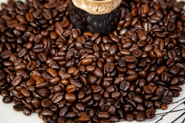 Coffee Beans Table Straight Farm Beautiful Fragrant — Stock Photo, Image